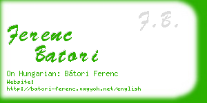 ferenc batori business card